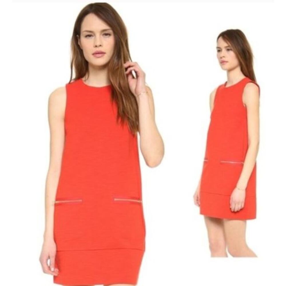 Madewell Orange Shift Sleeveless Dress with Pockets
